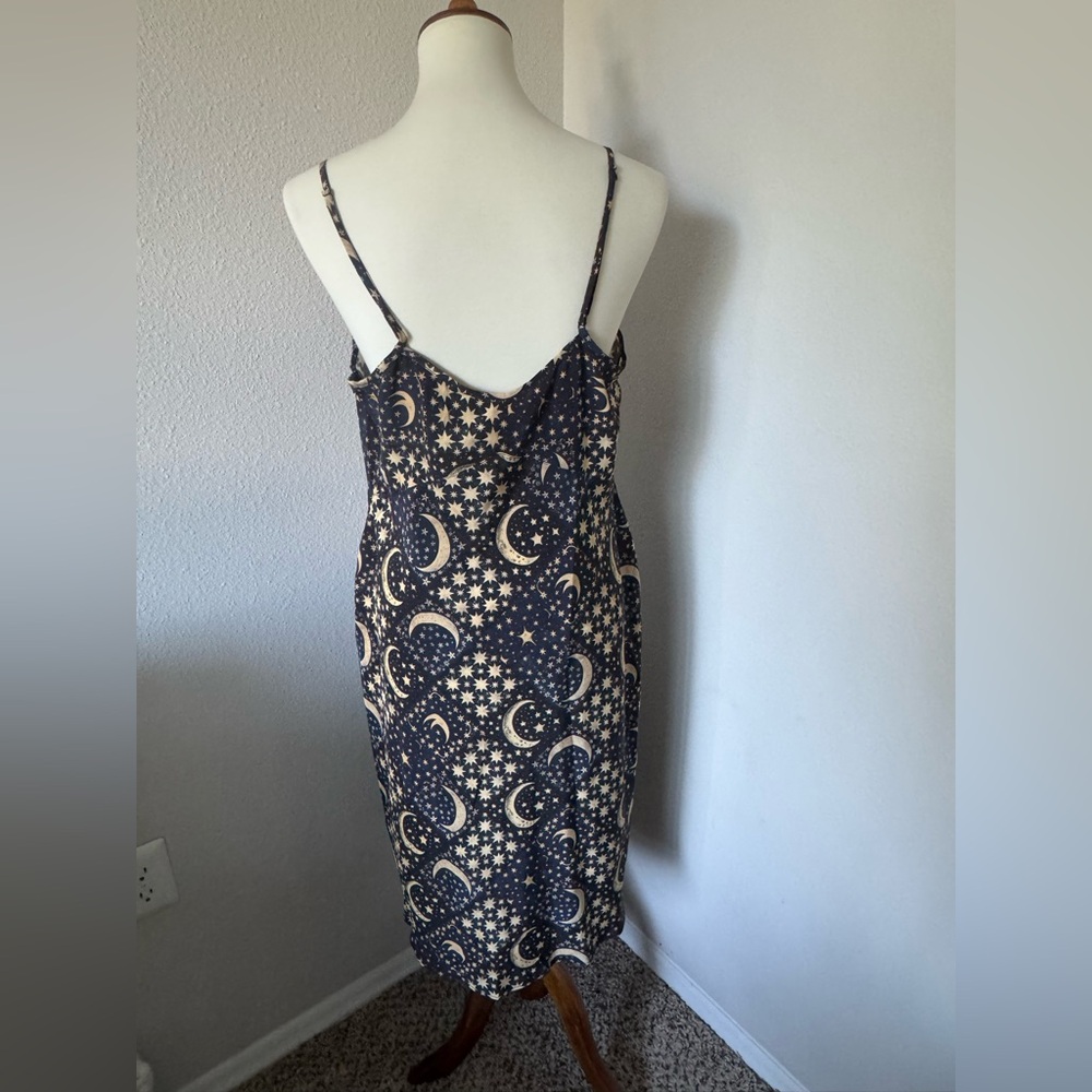 🌙Selkie Moon Quilt Vintage Slip Silk Midi Sample Dress🌙 - Picture 2 of 6